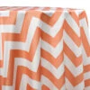1pc - Chevron Print (Lamour) Table Linen 132" Round - Orange And White