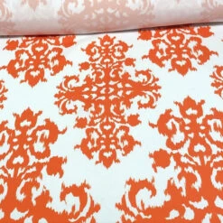 Newport Print (Dupioni) Table Runner In Orange -Urquid Linen Shop Orange 1 5e0dc42e 00cf 4741 9998 55693853299a