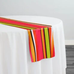 Multi-Color Stripe Table Runner In Sombrero