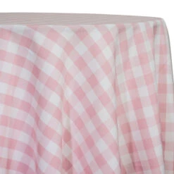 Polyester Checker (Gingham) Table Linen In Pink