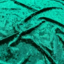 Panne (Crush) Velvet Table Runner In Hunter Green