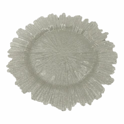 Reef - Glass Charger Plate In Pearl (Item # 0126) -Urquid Linen Shop Pearl 3