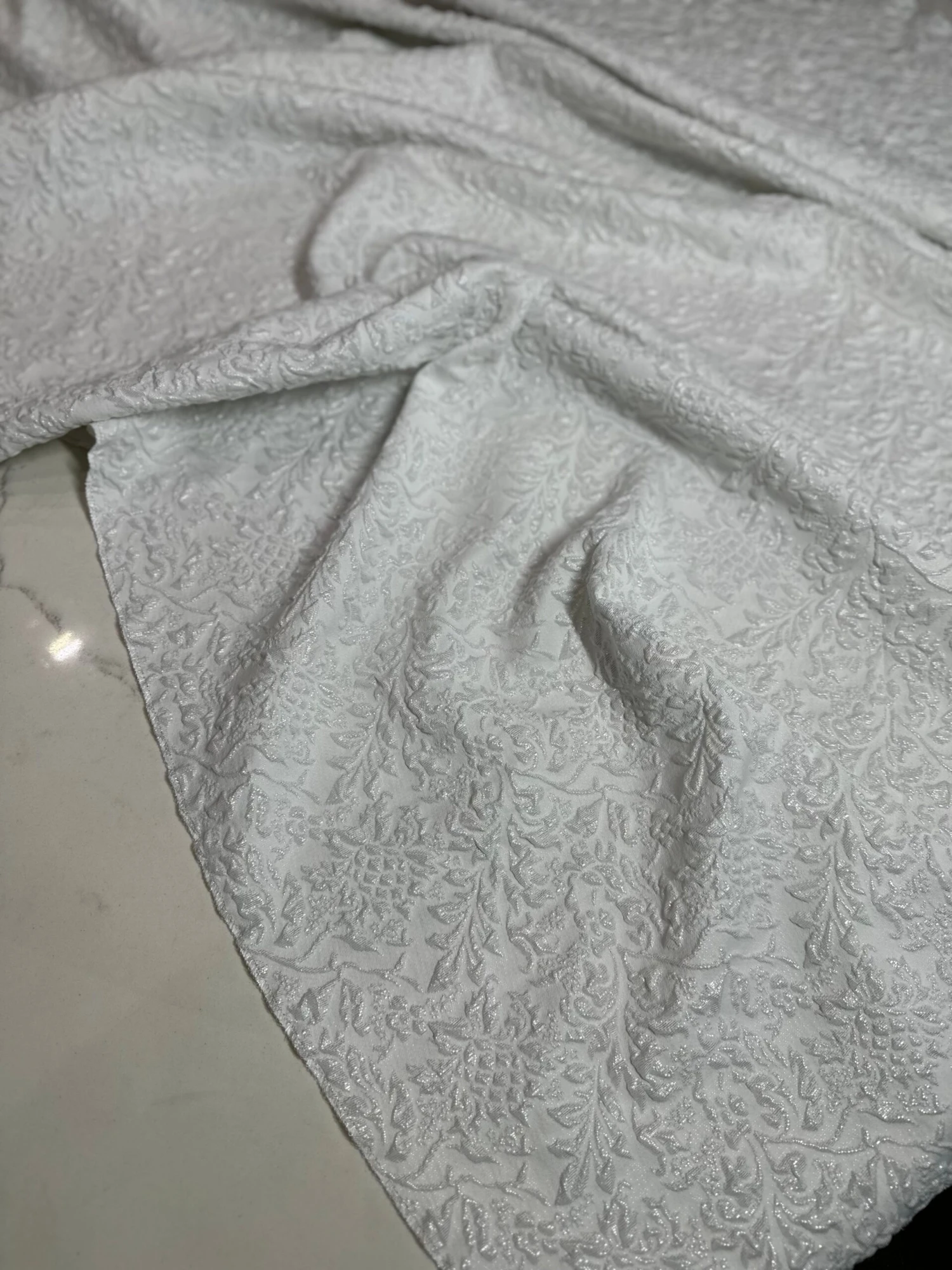 Lucia Jacquard Table Linen In White 6 Lucia Jacquard Table Linen In White - Image 6