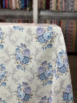 French Floral Table Linen In Blue 11 French Floral Table Linen In Blue -Urquid Linen Shop PhotoJan172023 34547PM