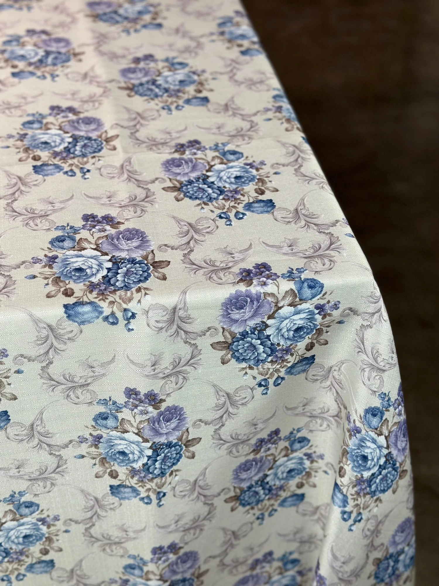 French Floral Table Linen In Blue 4 French Floral Table Linen In Blue - Image 4