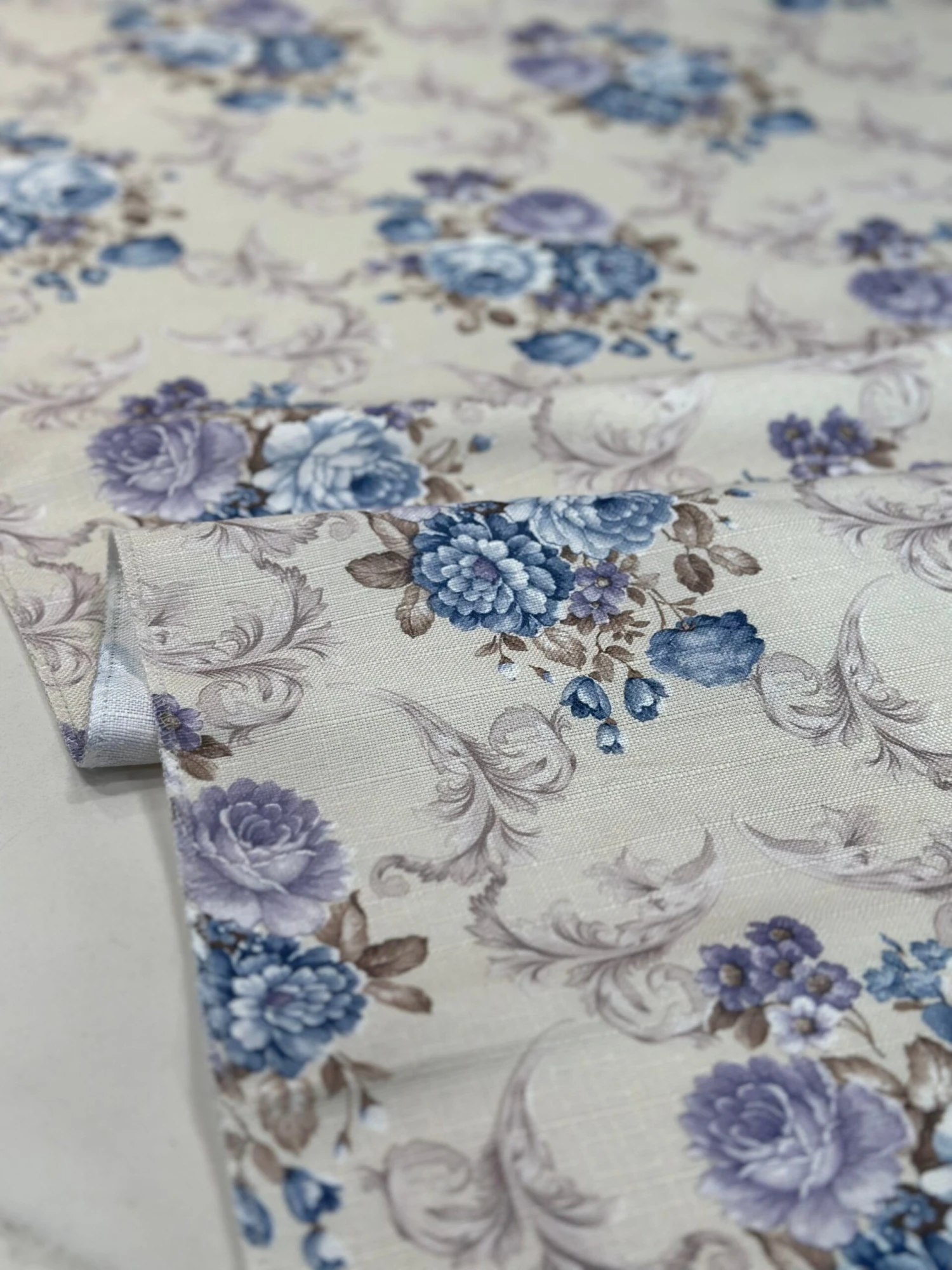 French Floral Table Linen In Blue 7 French Floral Table Linen In Blue - Image 7