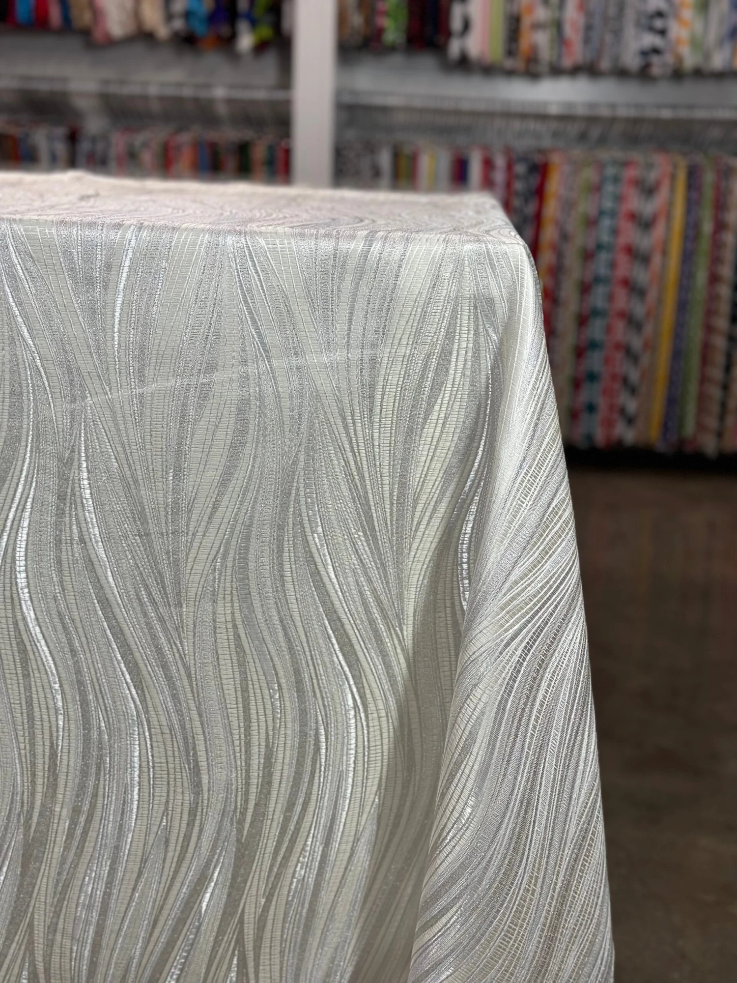 Allure Jacquard Table Linen In Ivory 3 Allure Jacquard Table Linen In Ivory - Image 3