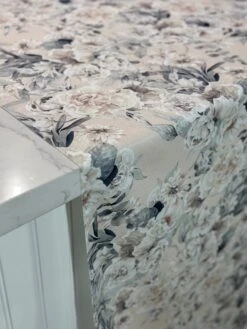 Floral Dusk (Poly Print) Table Linen In Ivory -Urquid Linen Shop PhotoJan262023 23034PM