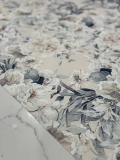 Floral Dusk (Poly Print) Table Linen In Ivory -Urquid Linen Shop PhotoJan262023 23043PM