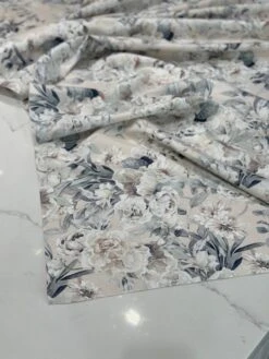 Floral Dusk (Poly Print) Table Linen In Ivory -Urquid Linen Shop PhotoJan262023 23053PM