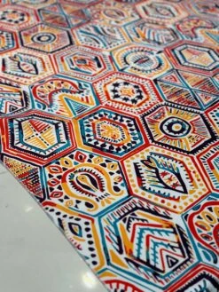 1pc - Bongo (Poly Print) Table Linen 120" Round -Urquid Linen Shop PhotoJan262023 24054PM