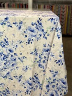 Blue Flora (Poly Print) Table Linen -Urquid Linen Shop PhotoJan262023 32904PM