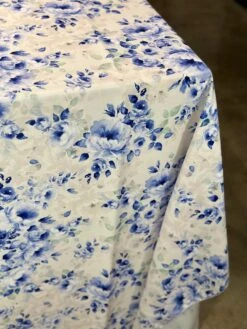 Blue Flora (Poly Print) Table Linen -Urquid Linen Shop PhotoJan262023 32910PM