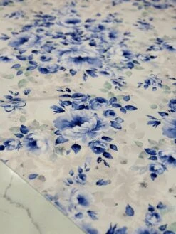 Blue Flora (Poly Print) Table Linen -Urquid Linen Shop PhotoJan262023 32923PM
