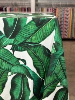 1pc - Beverly (Poly Print) Table Linen In Green/White (90"x132" Banquet) -Urquid Linen Shop PhotoJan262023 33313PM