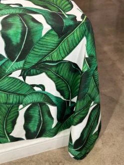 Beverly (Poly Print) Table Linen In Green/White -Urquid Linen Shop PhotoJan262023 33319PM 1
