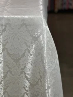 Damask Poly Table Linen In Ivory -Urquid Linen Shop PhotoJul172023 112210AM