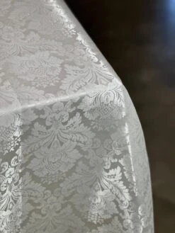 Damask Poly Table Linen In Ivory -Urquid Linen Shop PhotoJul172023 112218AM