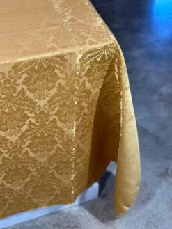 1pc - Damask Poly Table Linen 126" Round - Gold 1326 -Urquid Linen Shop PhotoJul172023 112459AM adab4950 72f3 4a0d 92f4 cf583d921c14
