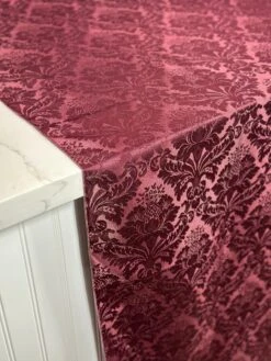 1pc - Damask Poly Table Linen 120" Round - Burgundy 11 1pc - Damask Poly Table Linen 120" Round - Burgundy -Urquid Linen Shop PhotoJul172023 112626AM