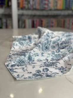 French Toile (Poly Print) Table Linen In Copen Perry -Urquid Linen Shop PhotoJul172023 115752AM