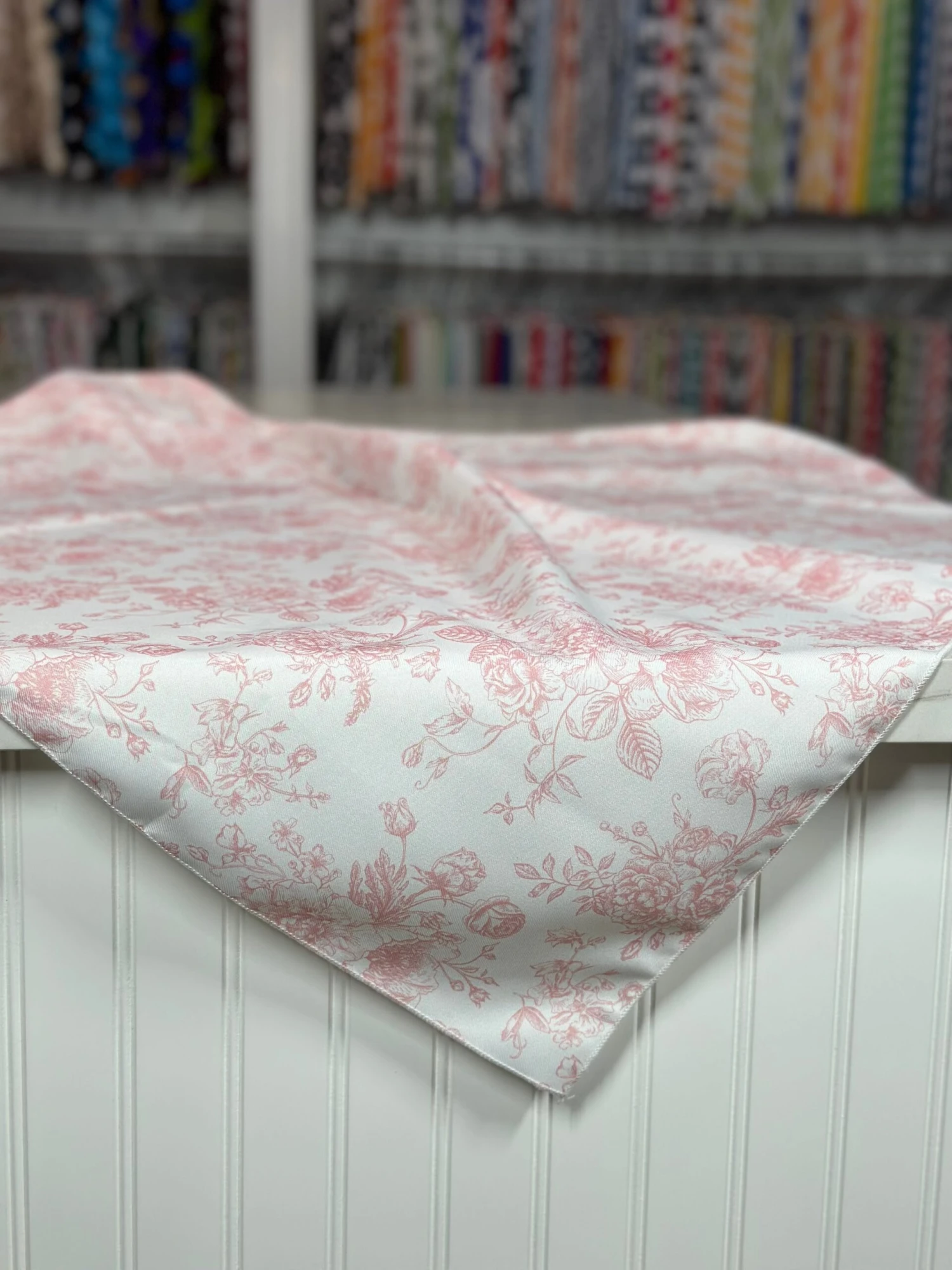 French Toile (Poly Print) Table Linen In Dusty Rose 9 French Toile (Poly Print) Table Linen In Dusty Rose - Image 9