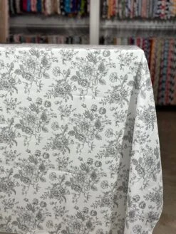 French Toile (Poly Print) Table Linen In Grey -Urquid Linen Shop PhotoJul172023 120029PM
