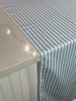 Seersucker (Poly Print) Table Linen In Blue -Urquid Linen Shop PhotoJul172023 122952PM