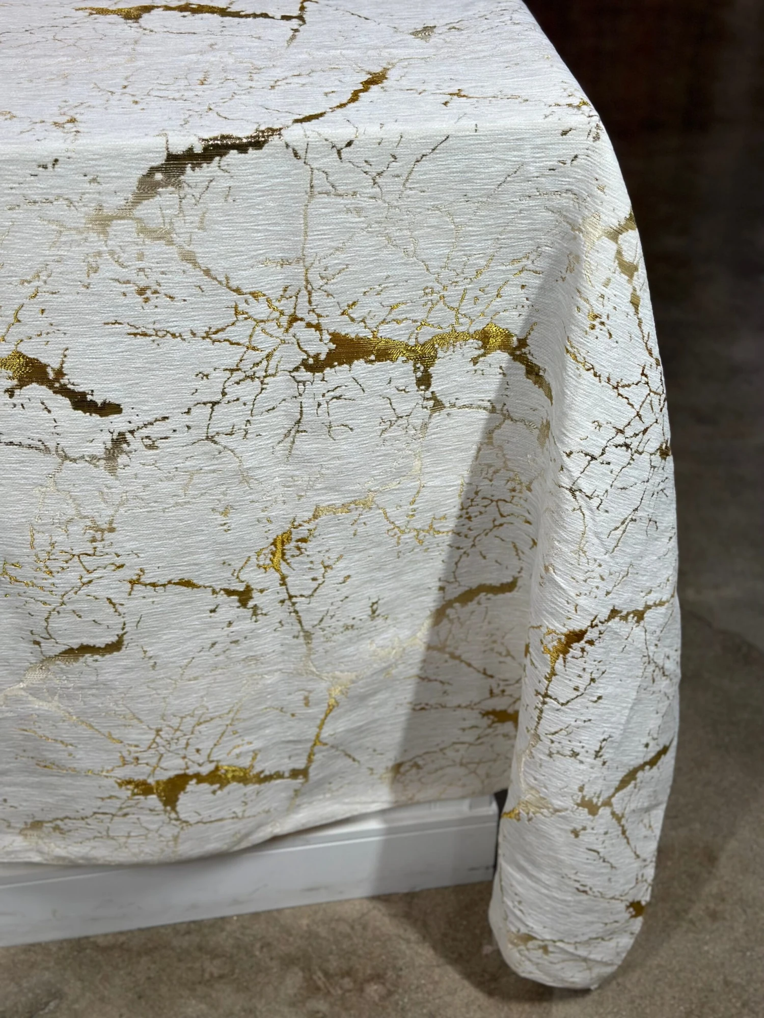 Marble Jacquard Table Linen In Gold 5 Marble Jacquard Table Linen In Gold - Image 5