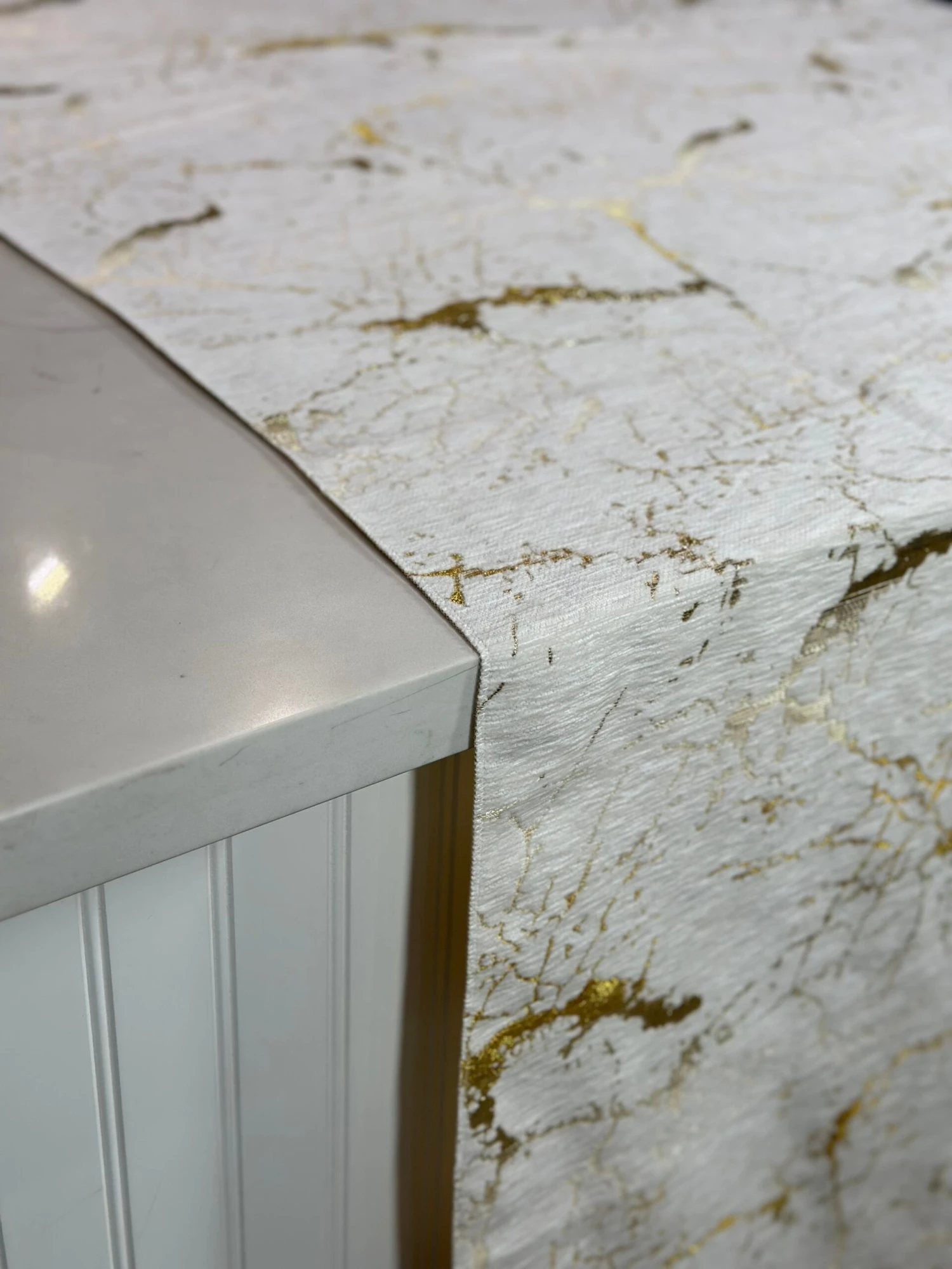 Marble Jacquard Table Linen In Gold 6 Marble Jacquard Table Linen In Gold - Image 6