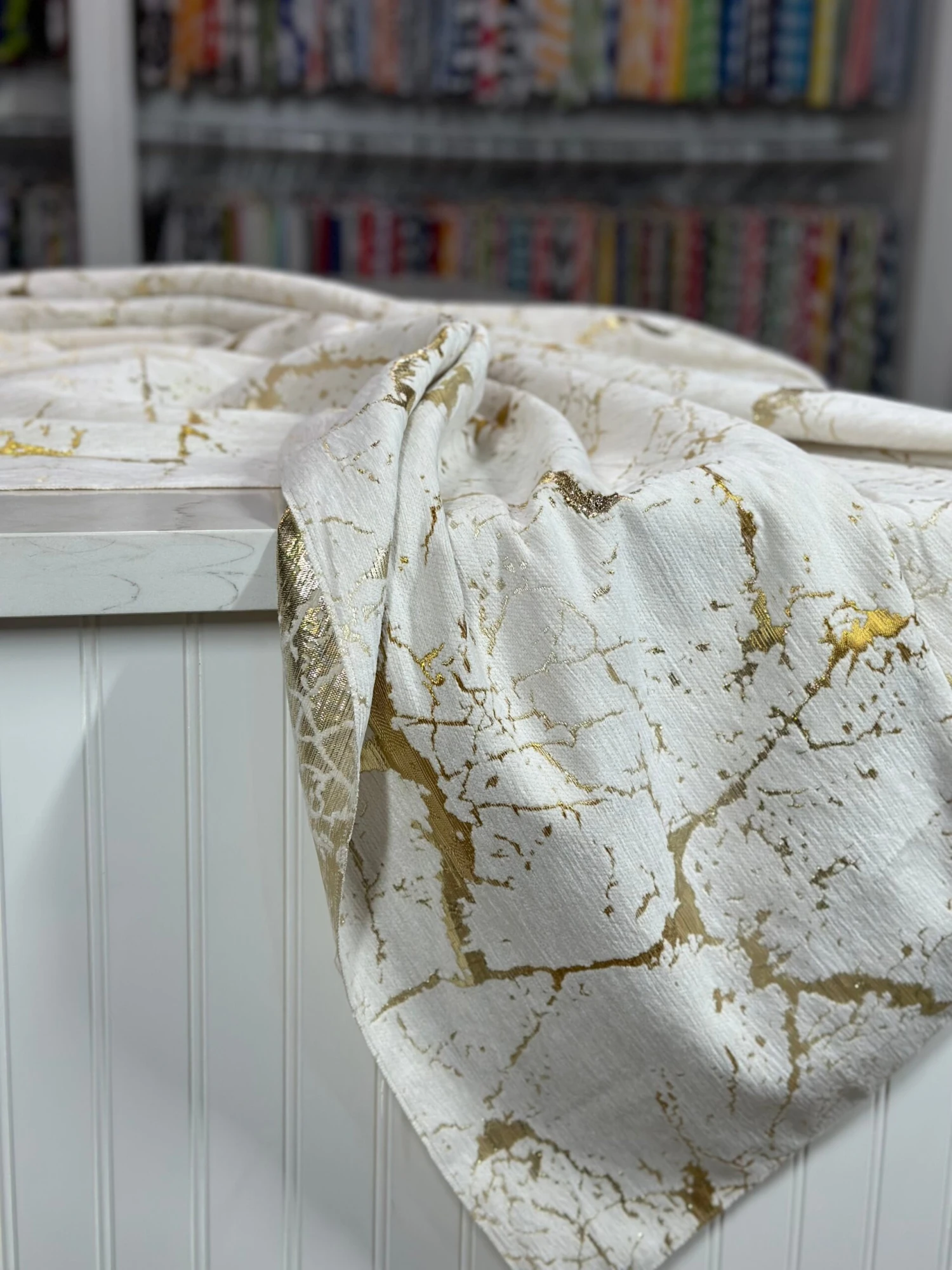 Marble Jacquard Table Linen In Gold 8 Marble Jacquard Table Linen In Gold - Image 8