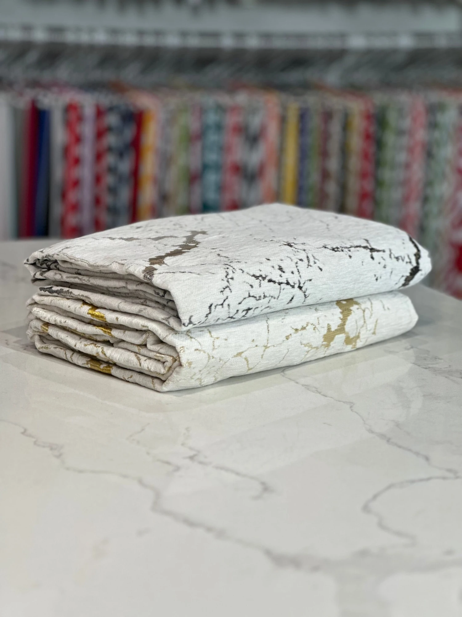 Marble Jacquard Table Linen In Gold 11 Marble Jacquard Table Linen In Gold - Image 11