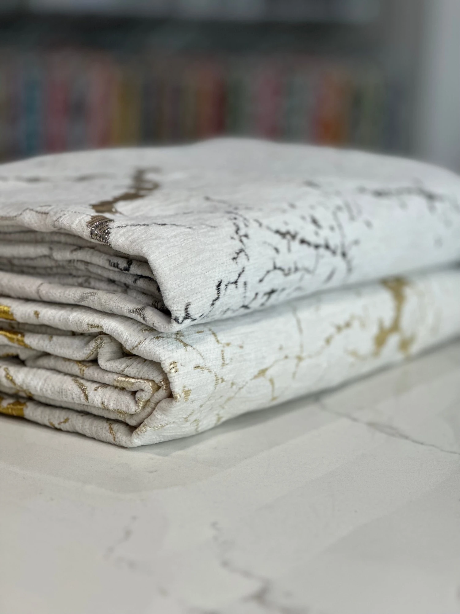 Marble Jacquard Table Linen In Gold 12 Marble Jacquard Table Linen In Gold - Image 12