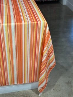 1pc - Multi-Color Stripe Table Linen 132"x132" Square - Sunset -Urquid Linen Shop PhotoJul172023 31150PM