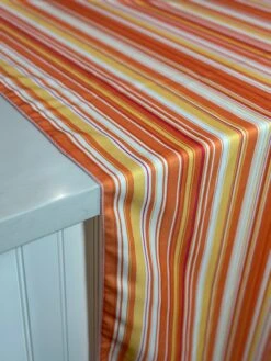 1pc - Multi-Color Stripe Table Linen 132"x132" Square - Sunset -Urquid Linen Shop PhotoJul172023 31159PM