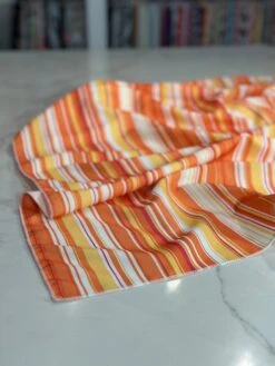 1pc - Multi-Color Stripe Table Linen 132"x132" Square - Sunset -Urquid Linen Shop PhotoJul172023 31230PM