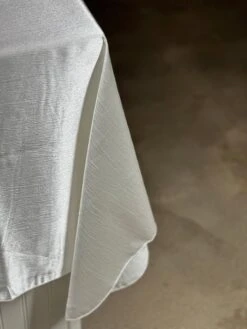 1pc - Luxury Satin Table Linen In Ivory (132" Round) -Urquid Linen Shop PhotoJul182023 34950PM 1