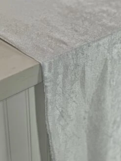 Lush Velvet Table Linen In White -Urquid Linen Shop PhotoJul262023 111438AM