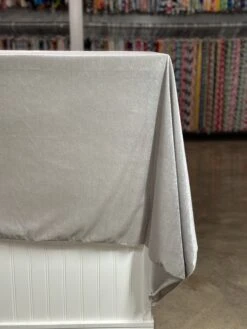 Lush Velvet Table Linen In Silver -Urquid Linen Shop PhotoJul262023 111535AM