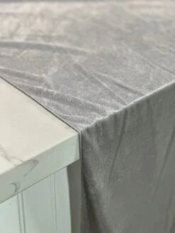 Lush Velvet Table Linen In Silver -Urquid Linen Shop PhotoJul262023 111600AM
