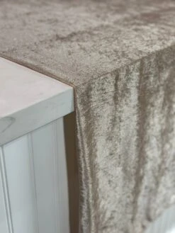 Lush Velvet Table Linen In Taupe -Urquid Linen Shop PhotoJul262023 111718AM