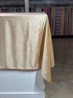 Lush Velvet Table Linen In Champagne -Urquid Linen Shop PhotoJul262023 111845AM