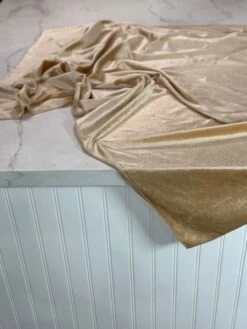 Lush Velvet Table Linen In Champagne -Urquid Linen Shop PhotoJul262023 111958AM