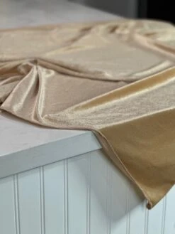 Lush Velvet Table Linen In Champagne -Urquid Linen Shop PhotoJul262023 112026AM