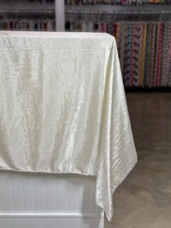 Lush Velvet Table Linen In Ivory -Urquid Linen Shop PhotoJul262023 113619AM