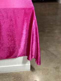 Lush Velvet Table Linen In Fuchsia -Urquid Linen Shop PhotoJul262023 113912AM