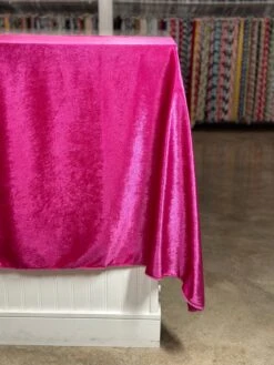 Lush Velvet Table Linen In Fuchsia -Urquid Linen Shop PhotoJul262023 113924AM