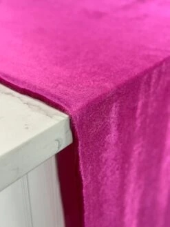 Lush Velvet Table Linen In Fuchsia -Urquid Linen Shop PhotoJul262023 113931AM