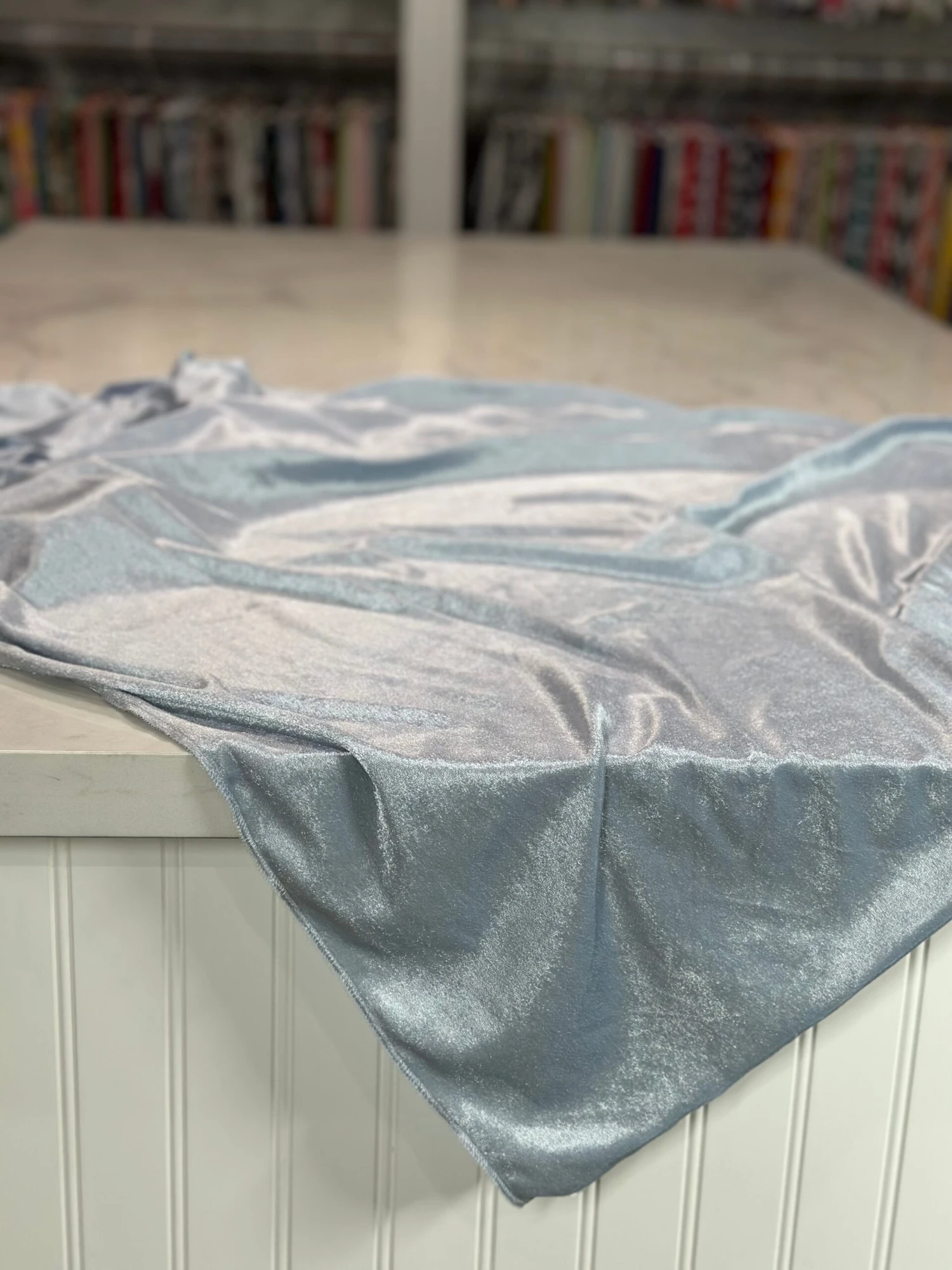 Lush Velvet Table Linen In Baby Blue 6 Lush Velvet Table Linen In Baby Blue - Image 6