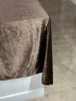 1pc - Lush Velvet Table Linen 96" Round - Chocolate -Urquid Linen Shop PhotoJul262023 115114AM 1